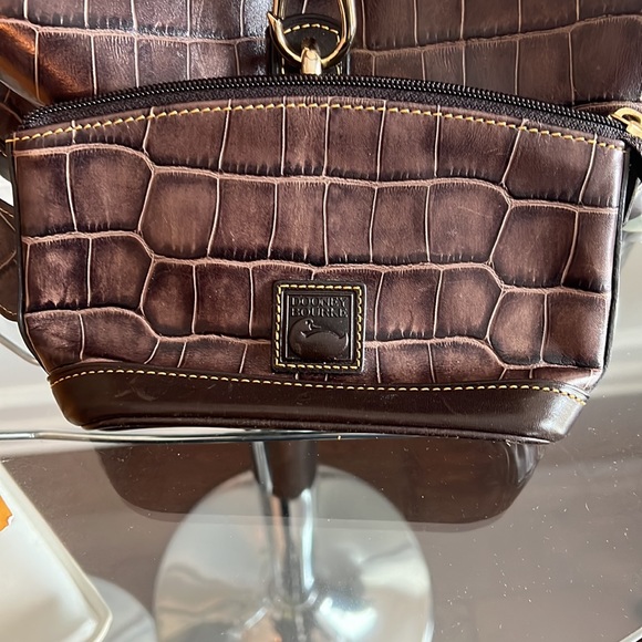 Dooney & Bourke Croco Embossed Leather Lily Shoulder Bag w/Logo Lock) - Picture 7 of 8